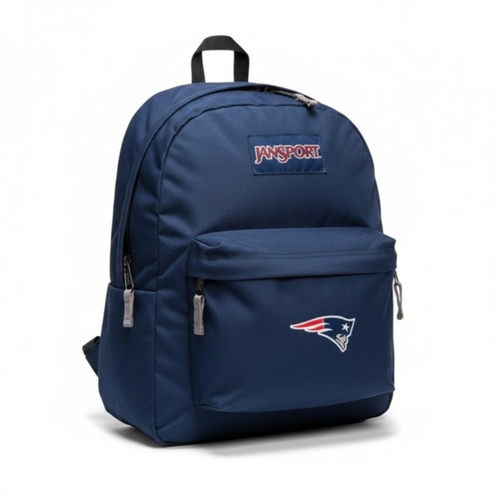 VTG 2003 JanSport New England Patriots Backpack Navy Blue NFL Y2K School Bag